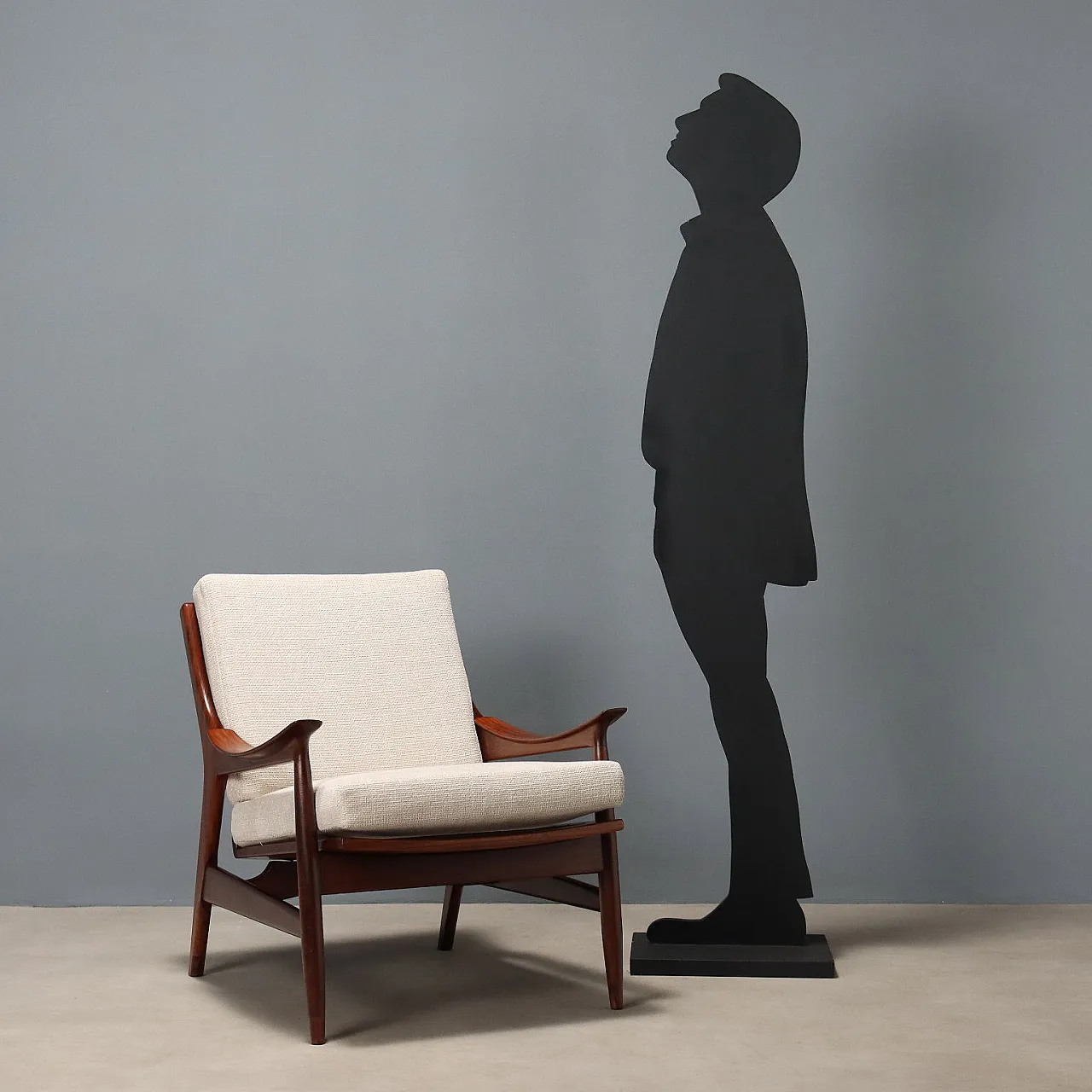 Poltrona in teak e tessuto, '900 2