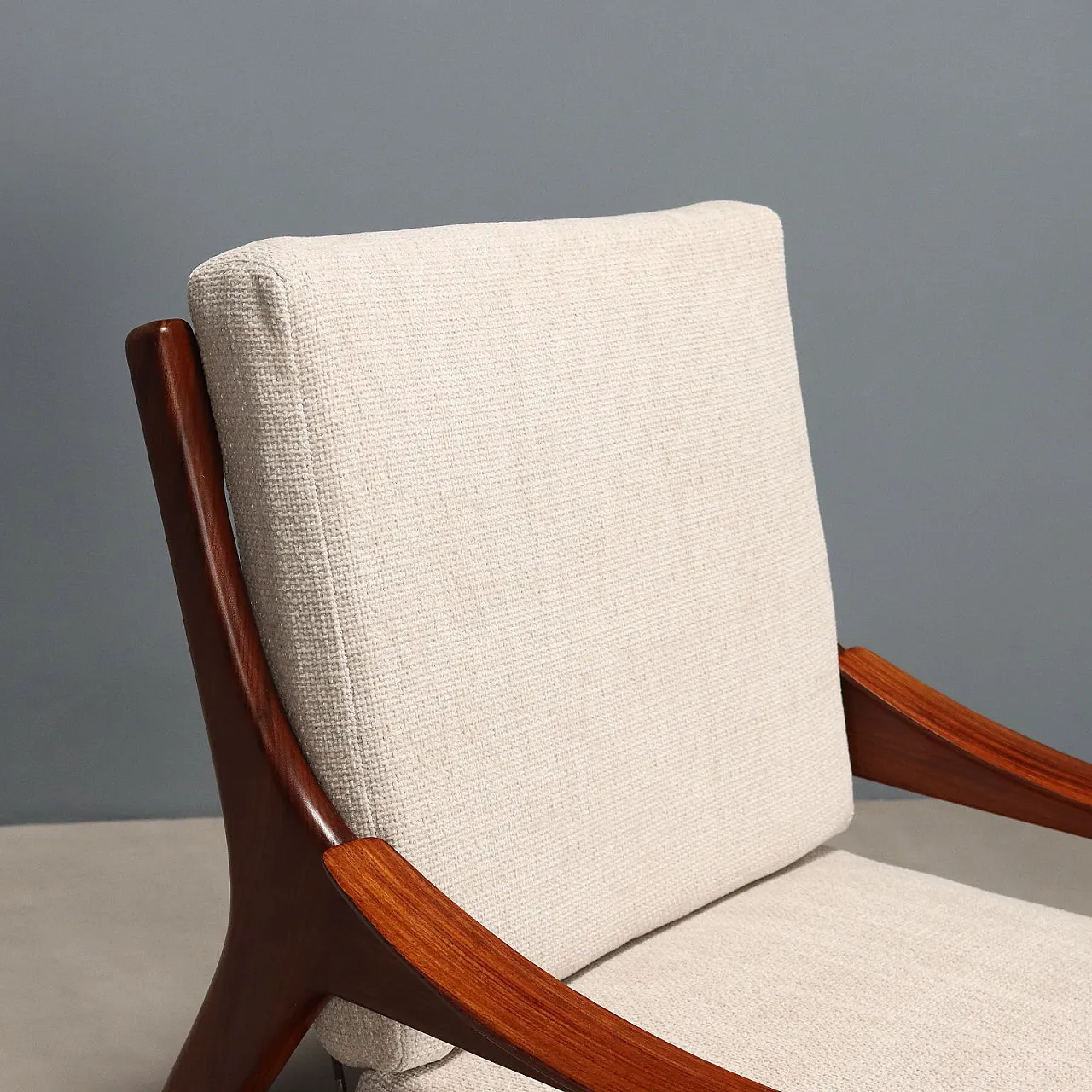 Poltrona in teak e tessuto, '900 3