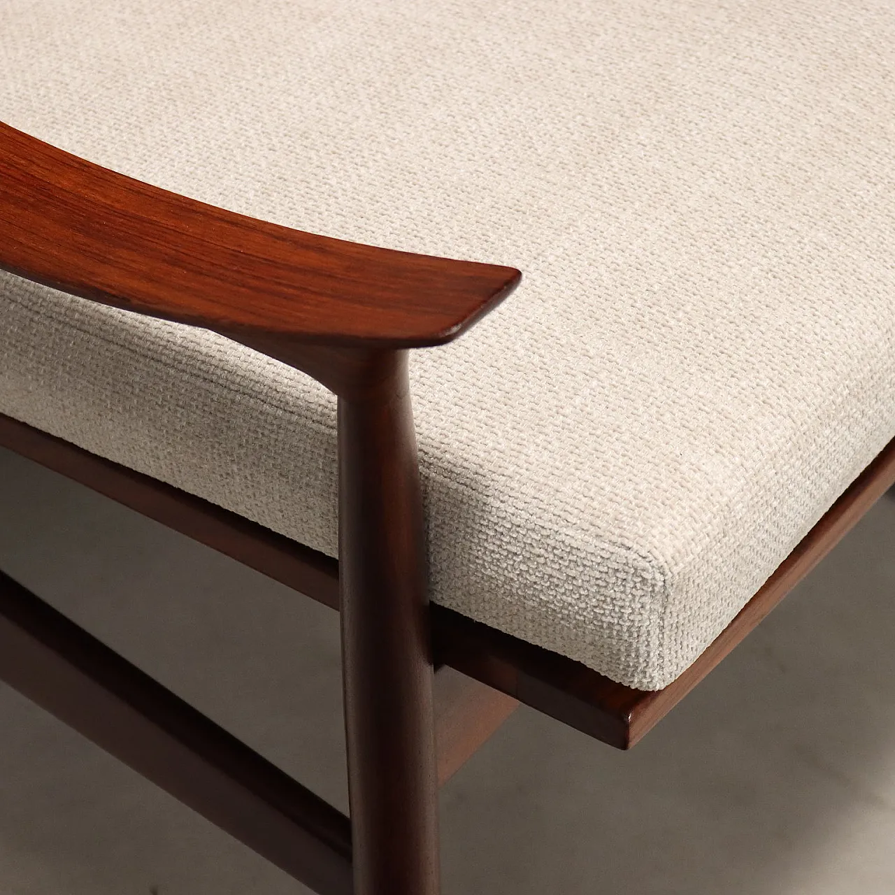 Poltrona in teak e tessuto, '900 4