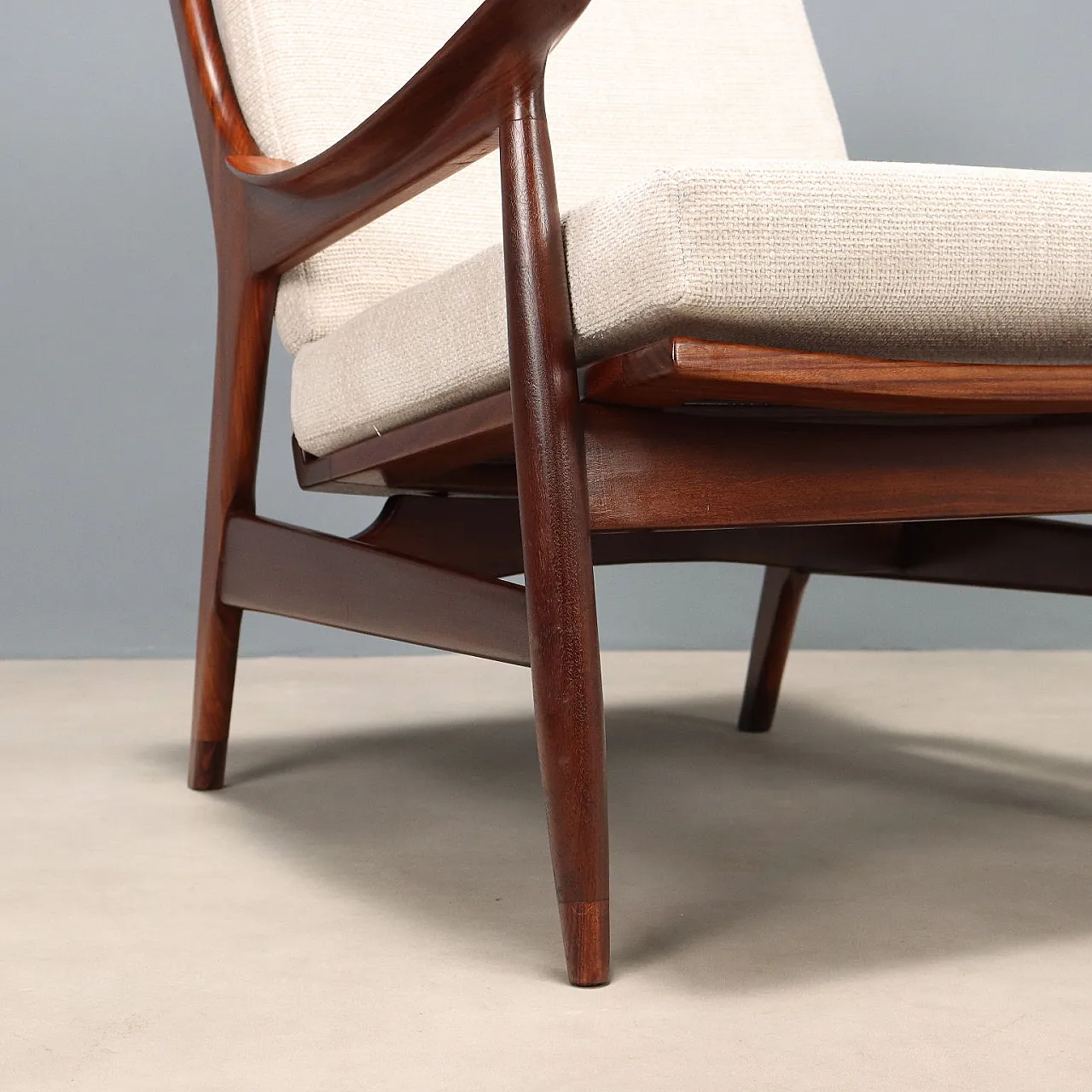 Poltrona in teak e tessuto, '900 5