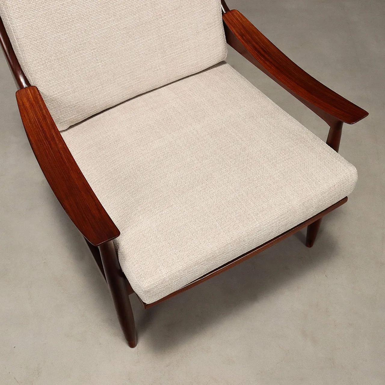 Poltrona in teak e tessuto, '900 6