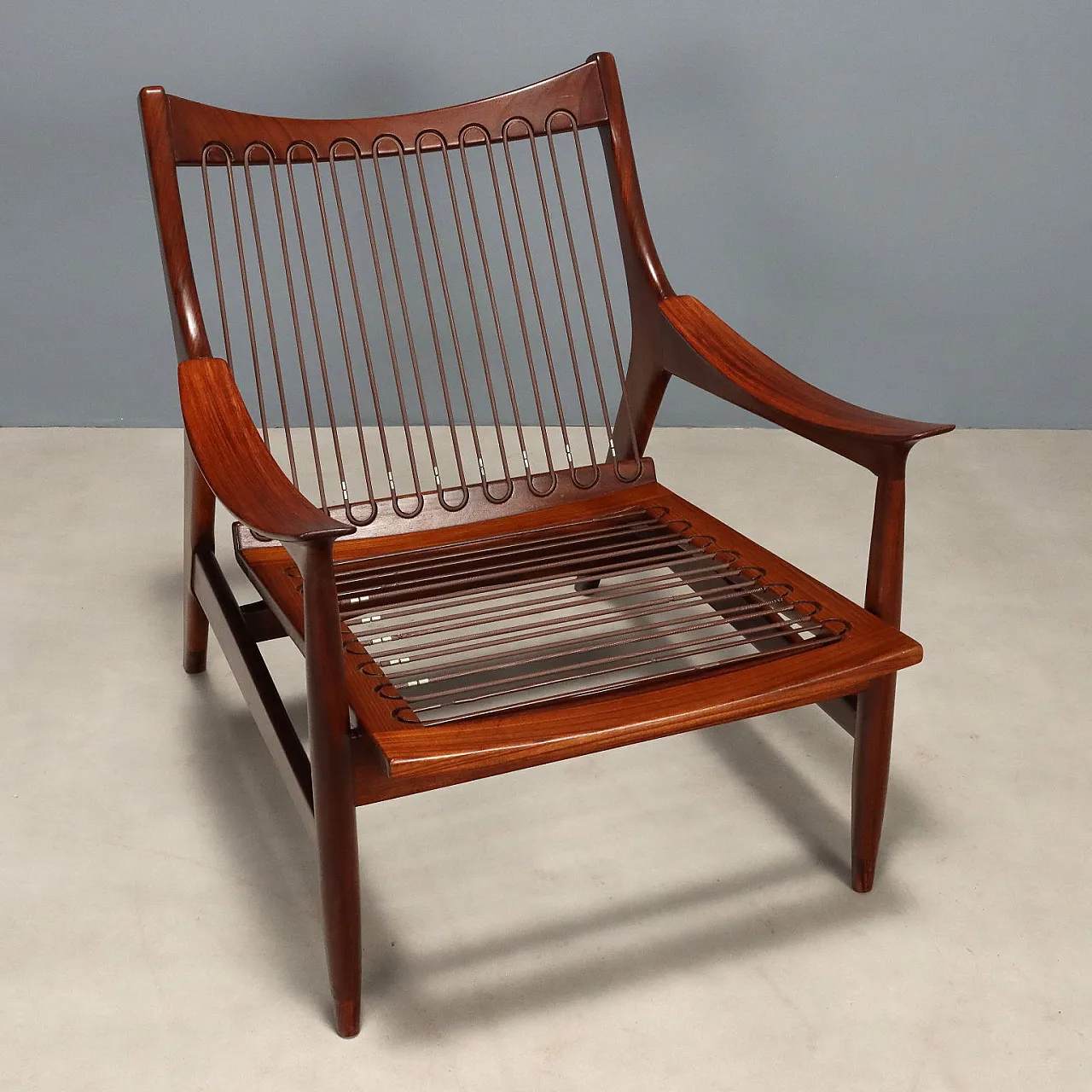 Poltrona in teak e tessuto, '900 8