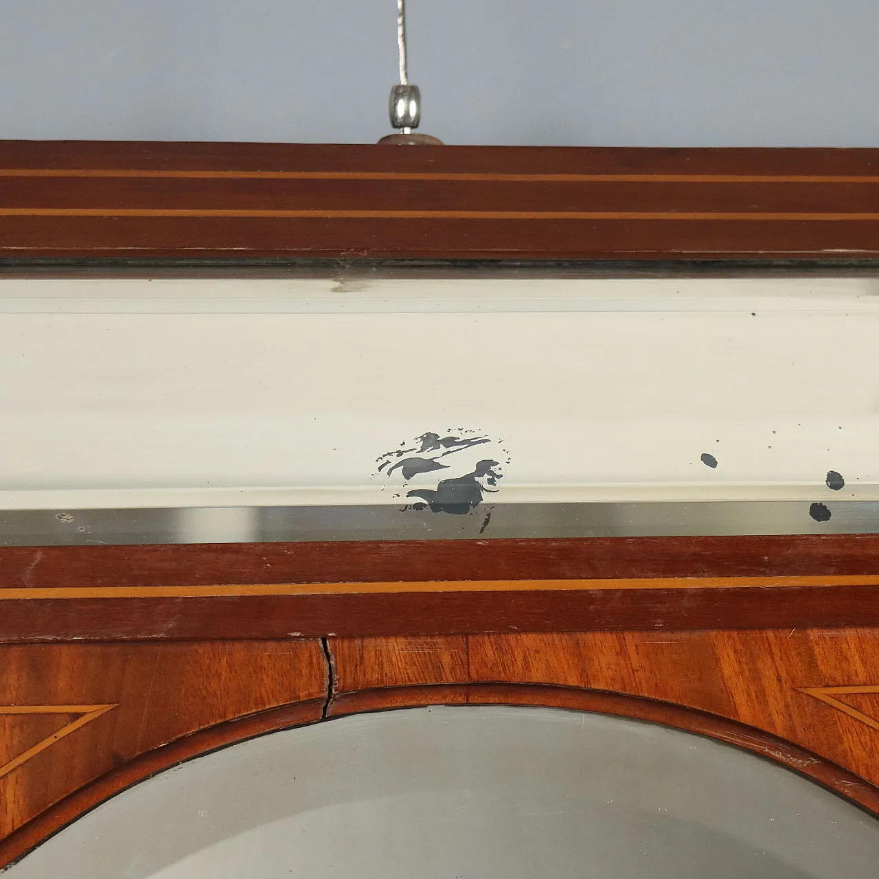 Specchio in mogano con finiture e intarsi in acero, '800 4