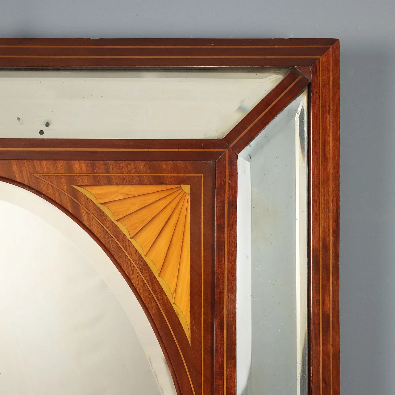 Specchio in mogano con finiture e intarsi in acero, '800 5