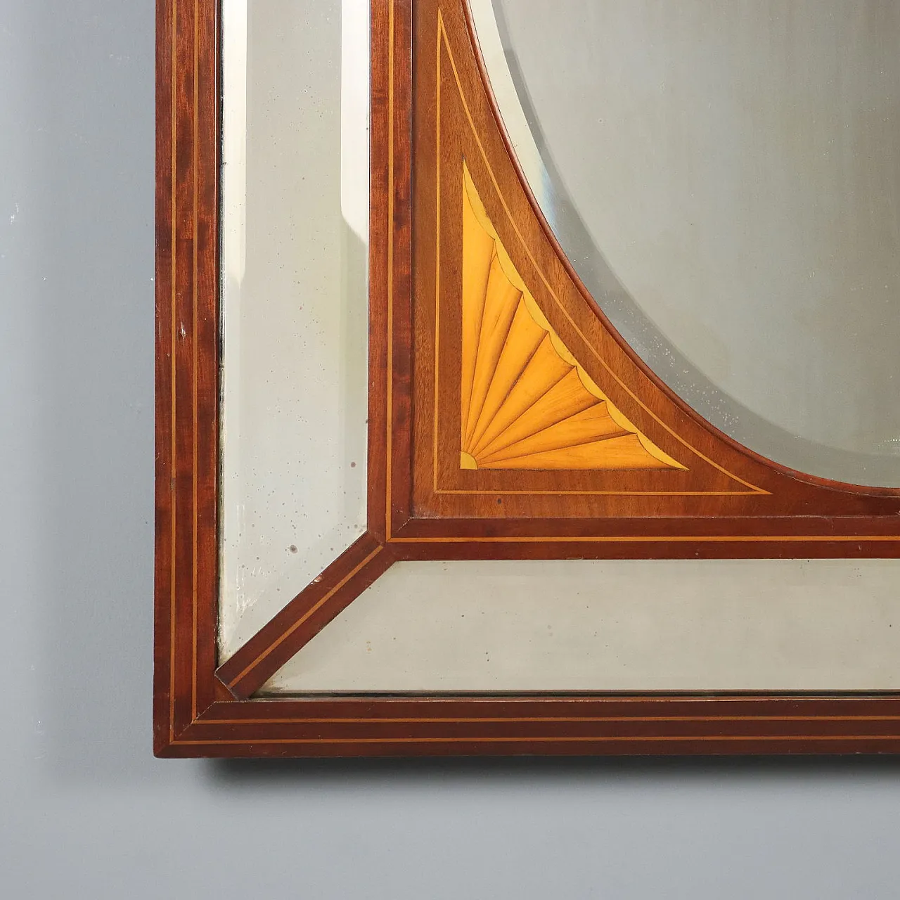 Specchio in mogano con finiture e intarsi in acero, '800 7