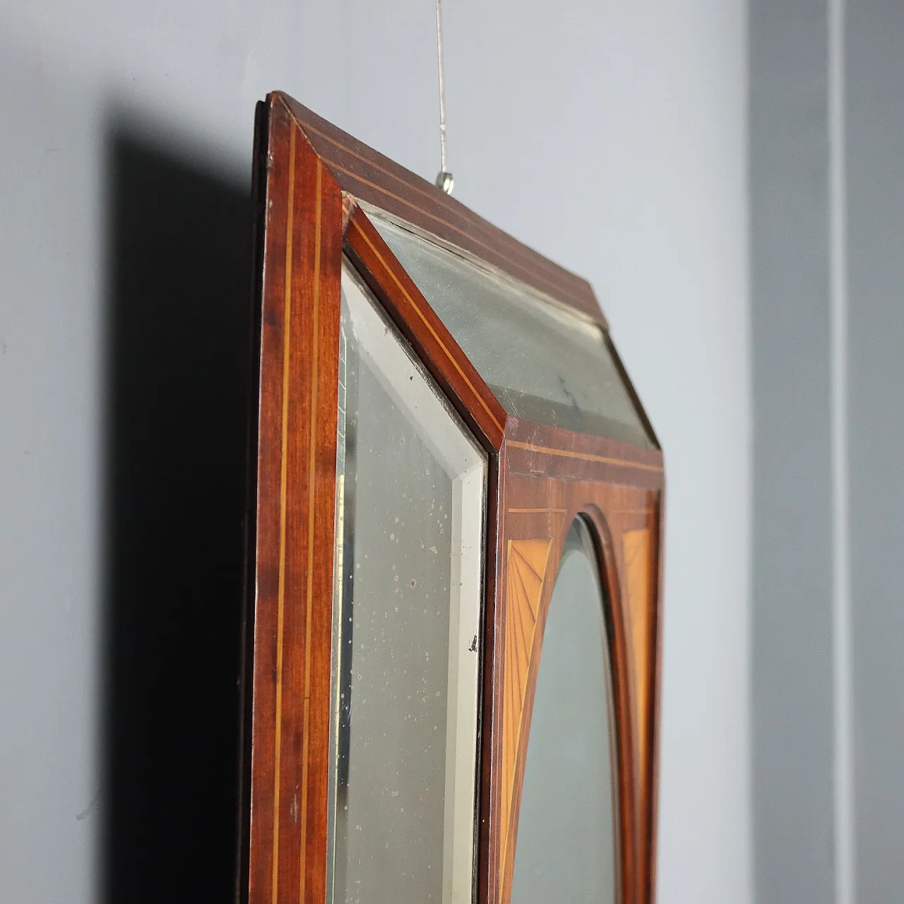 Specchio in mogano con finiture e intarsi in acero, '800 9