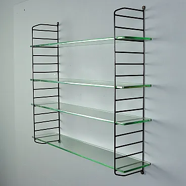 Libreria a muro in metallo smaltato, anni '60