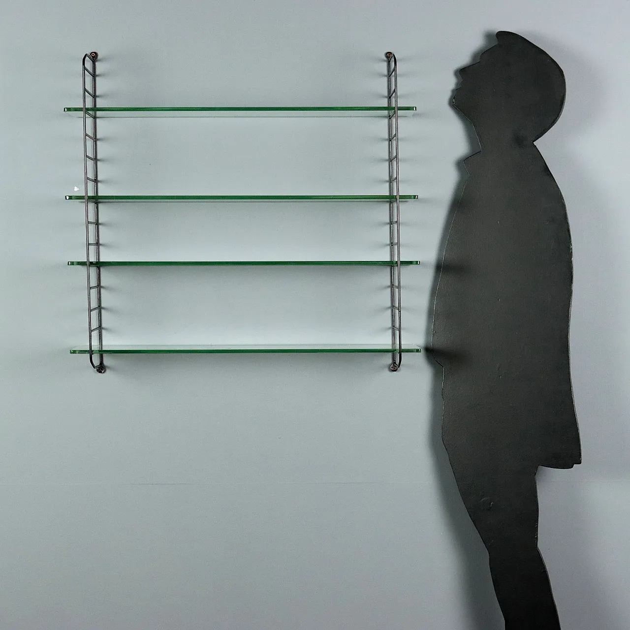 Libreria a muro in metallo smaltato, anni '60 2