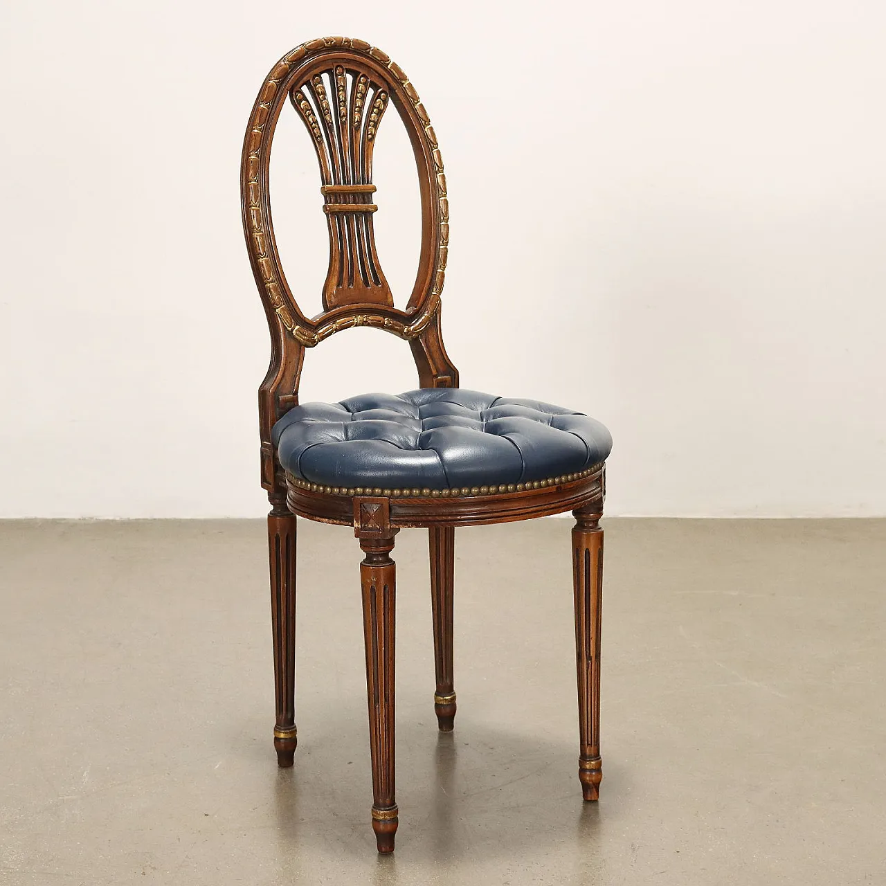 Scrivania  a forma di fagiolo con sedia in pelle, '900 7