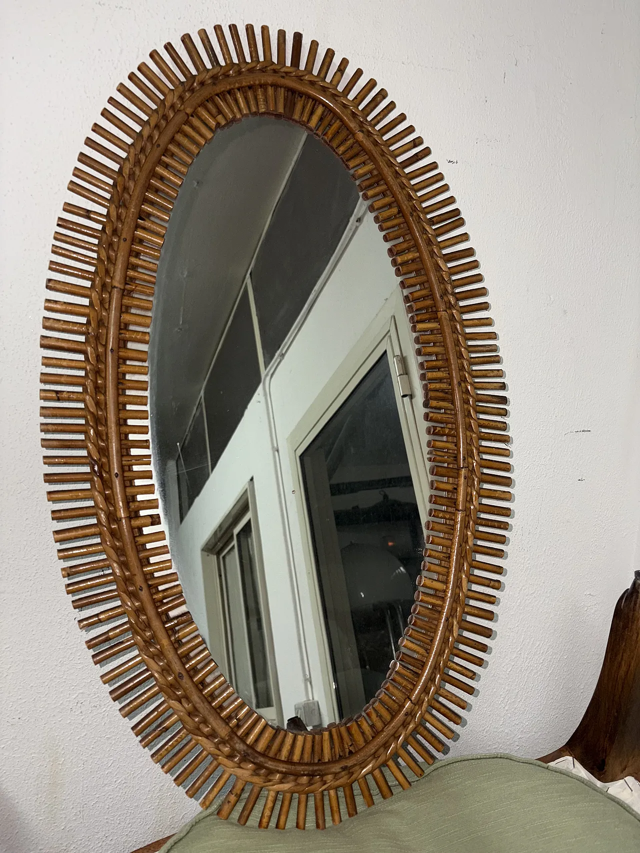 Specchio in bambù, anni '70 1