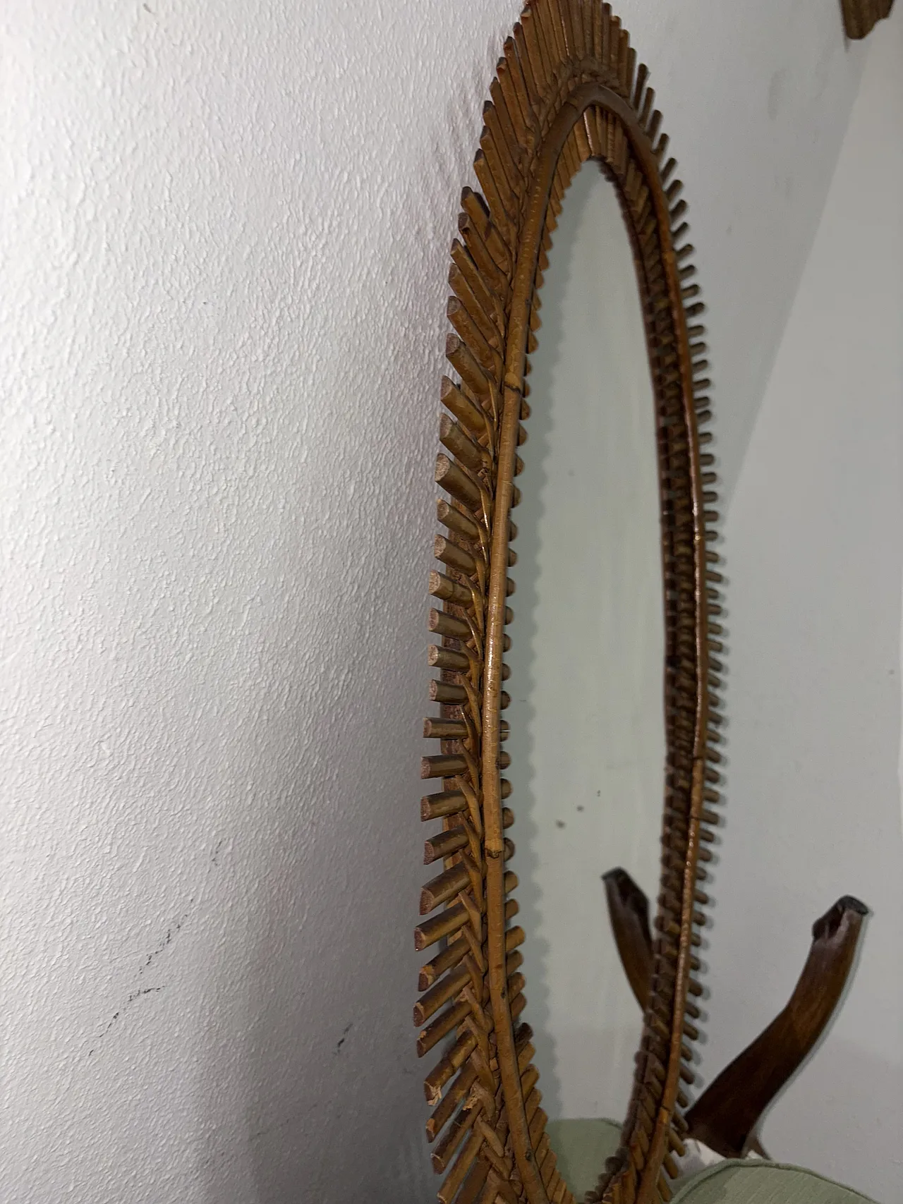 Specchio in bambù, anni '70 6