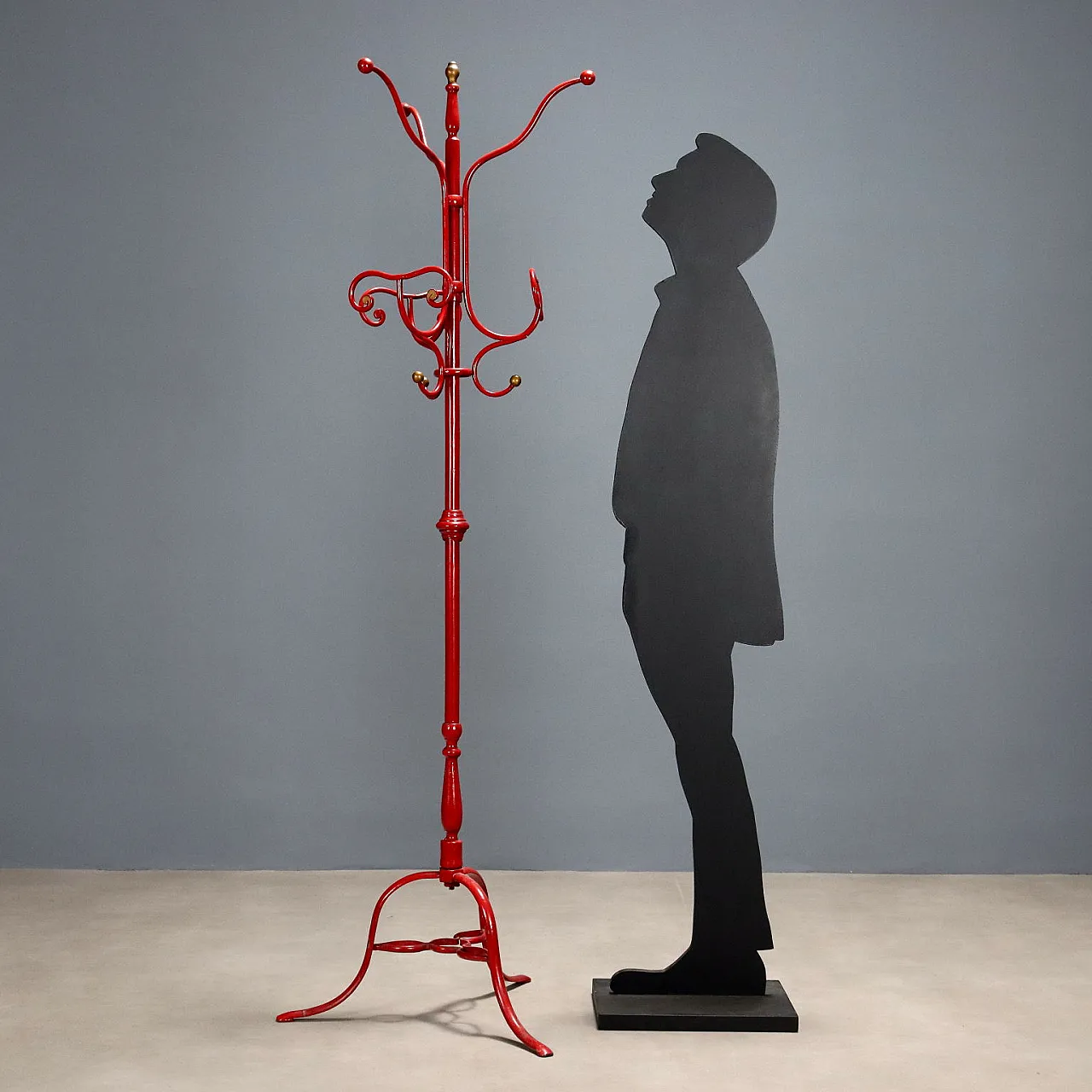 Appendiabiti in metallo smaltato rosso, '900 2