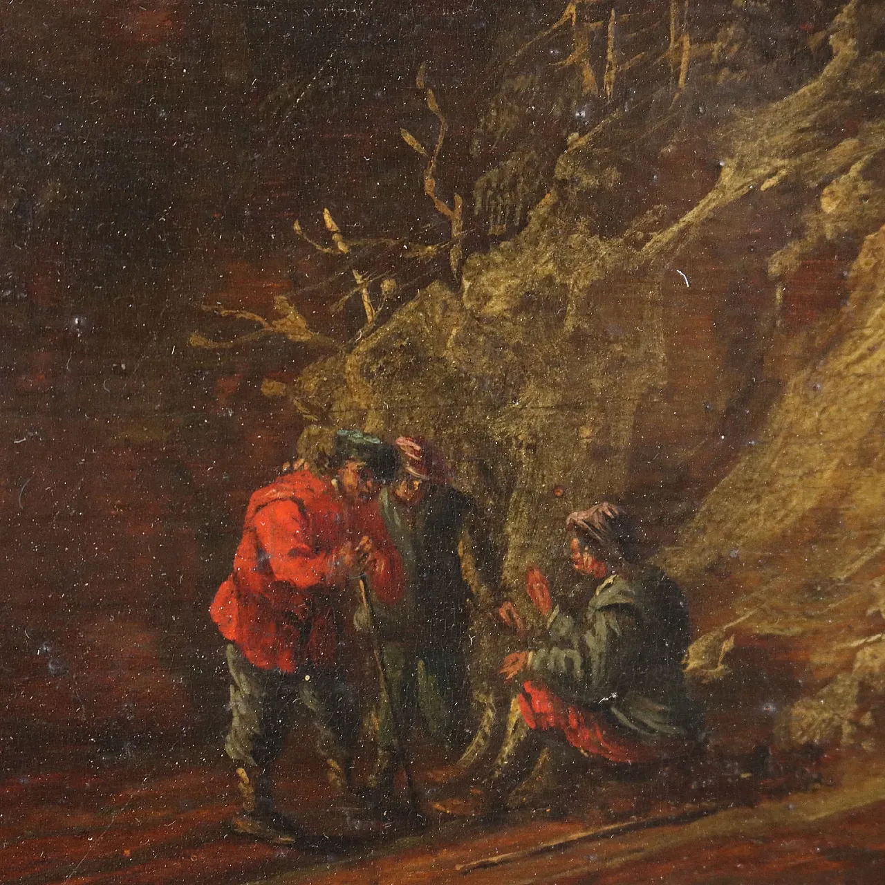 Paesaggio con Cascata e Figure, olio su tela, '600 6