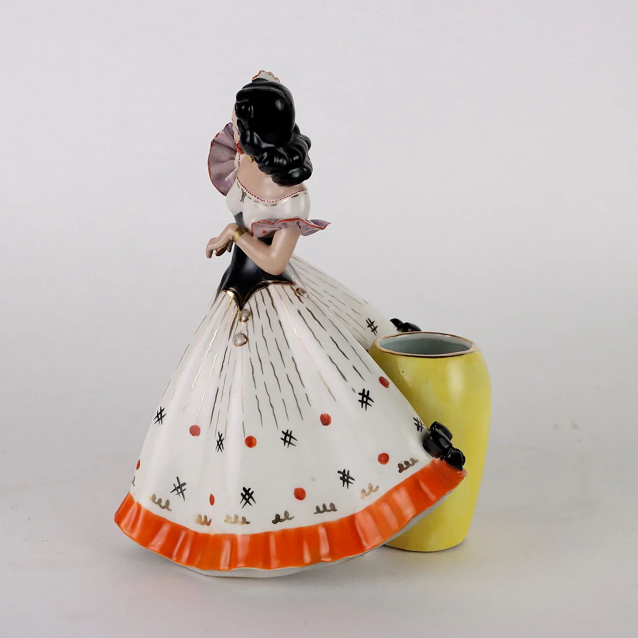 G. Girardi, damsel with vase, painted ceramic sculpture 5