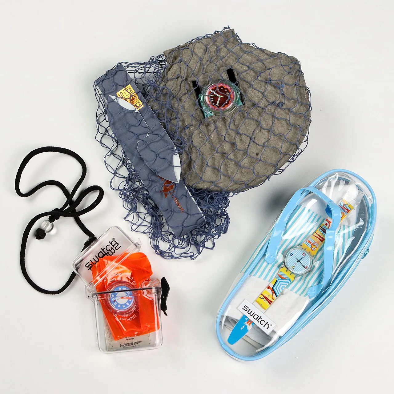 Swatch watches sea themed in plastic, 2000s 1