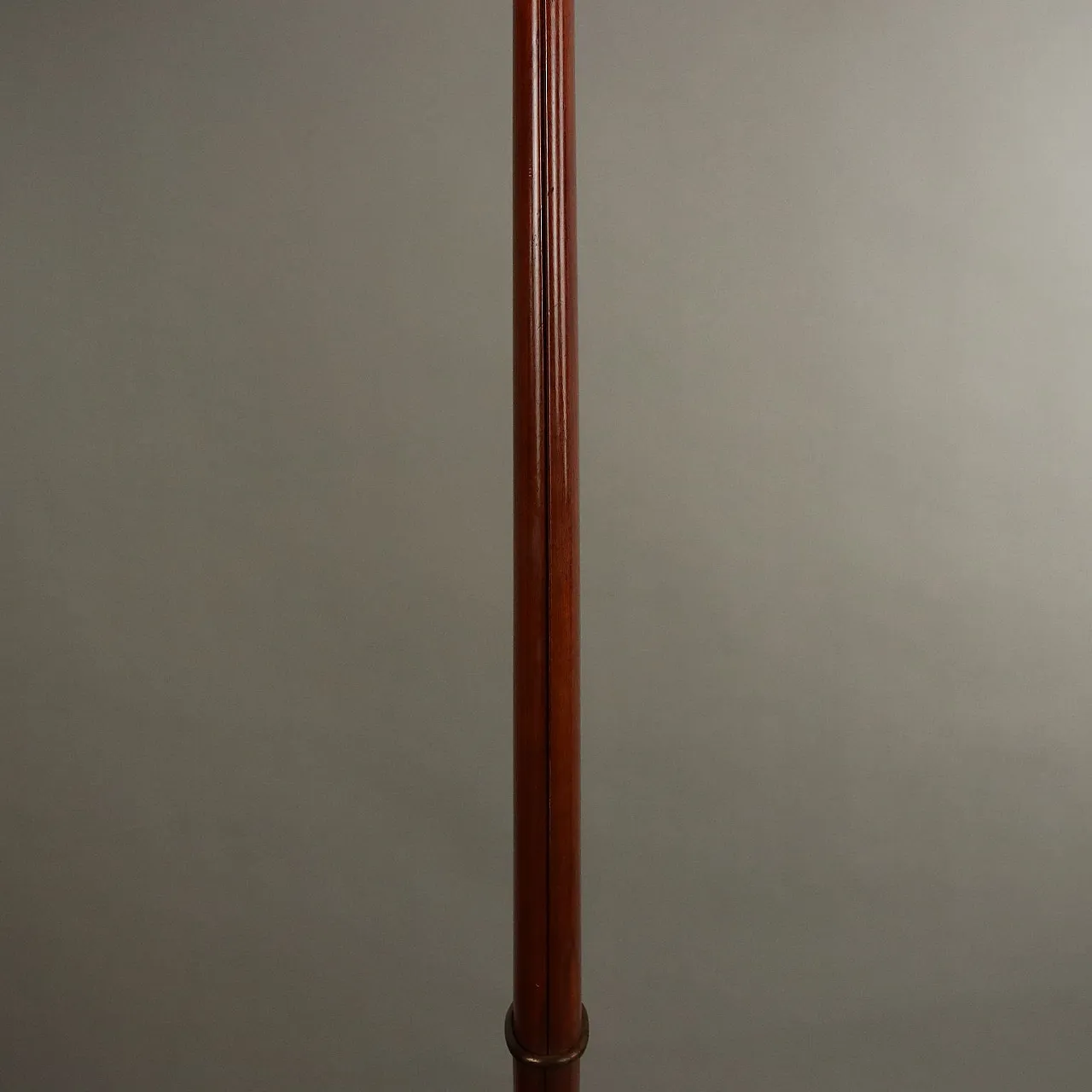 Floor lamp in beech, with brass details & fabric lampshade, 1950s 5