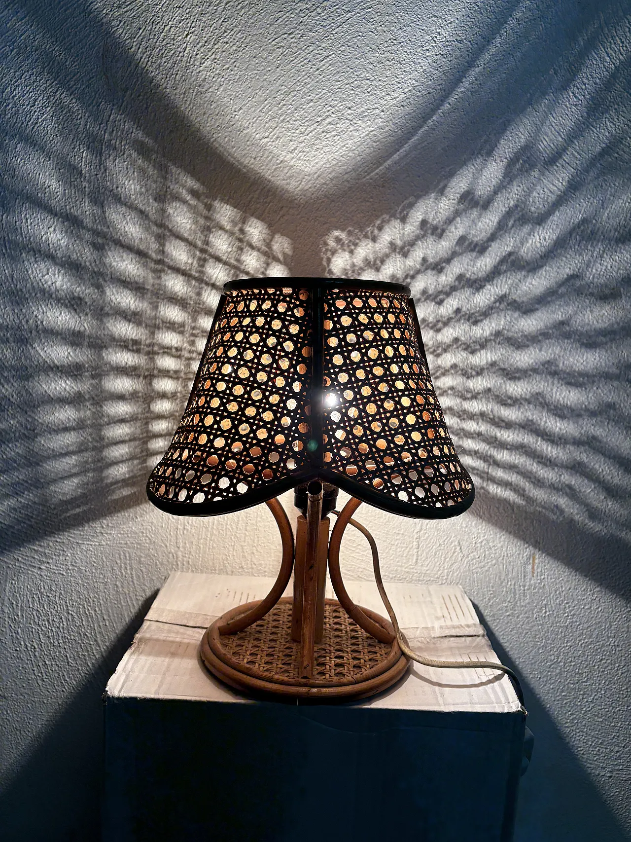 Lampada in vimini, anni '70 2