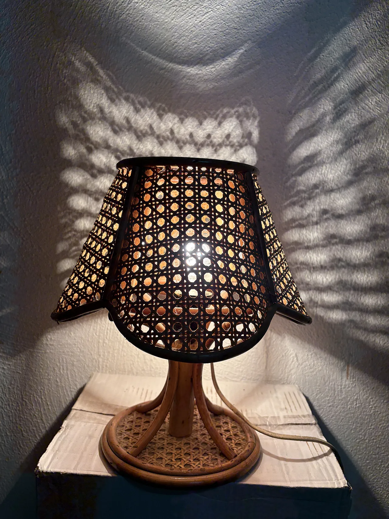 Lampada in vimini, anni '70 3