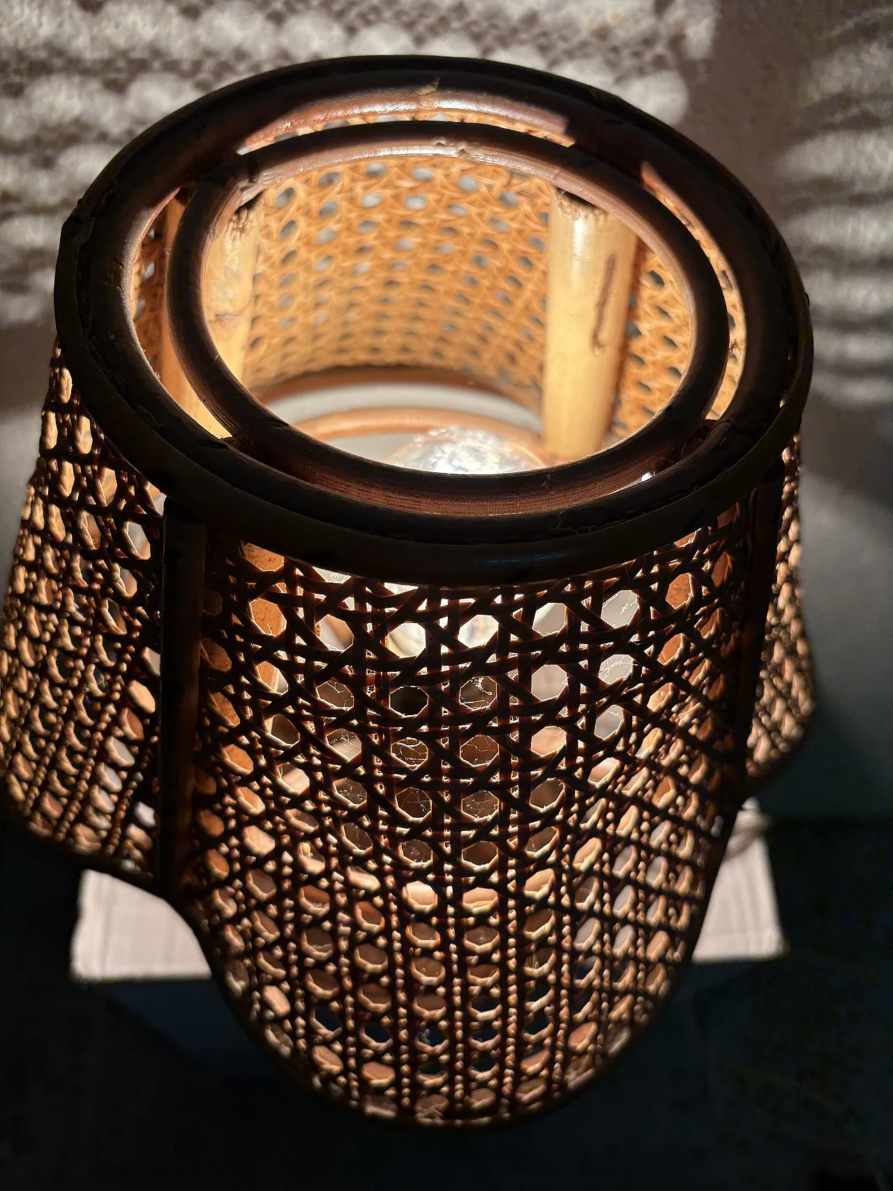 Lampada in vimini, anni '70 4