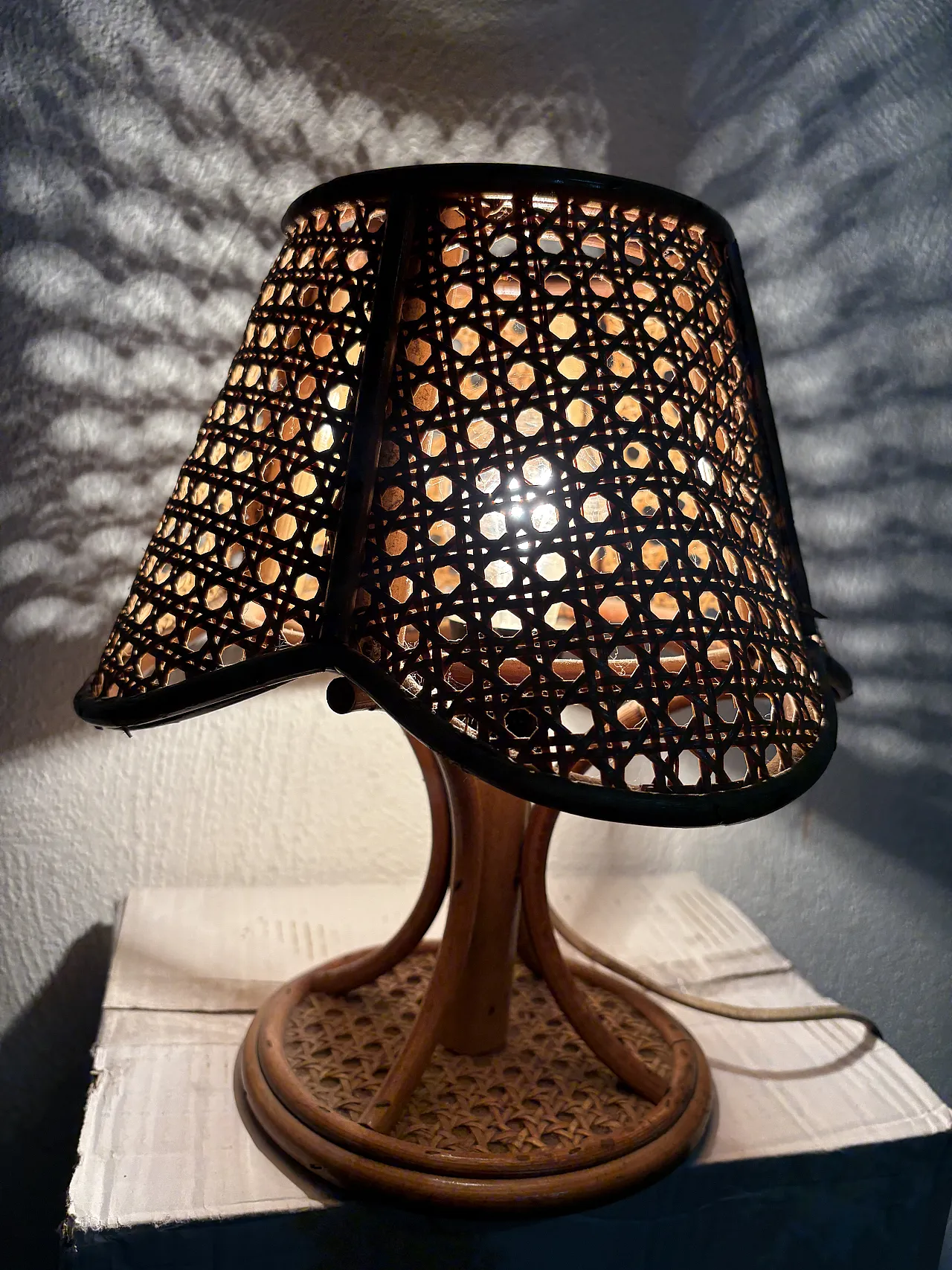 Lampada in vimini, anni '70 5