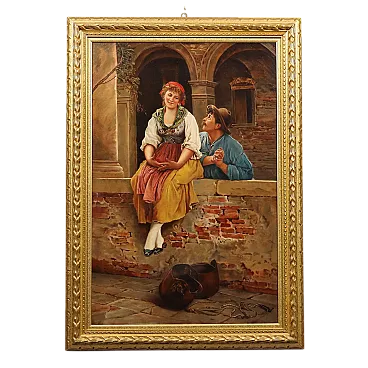 Proposta di matrimonio, olio su tela, '900