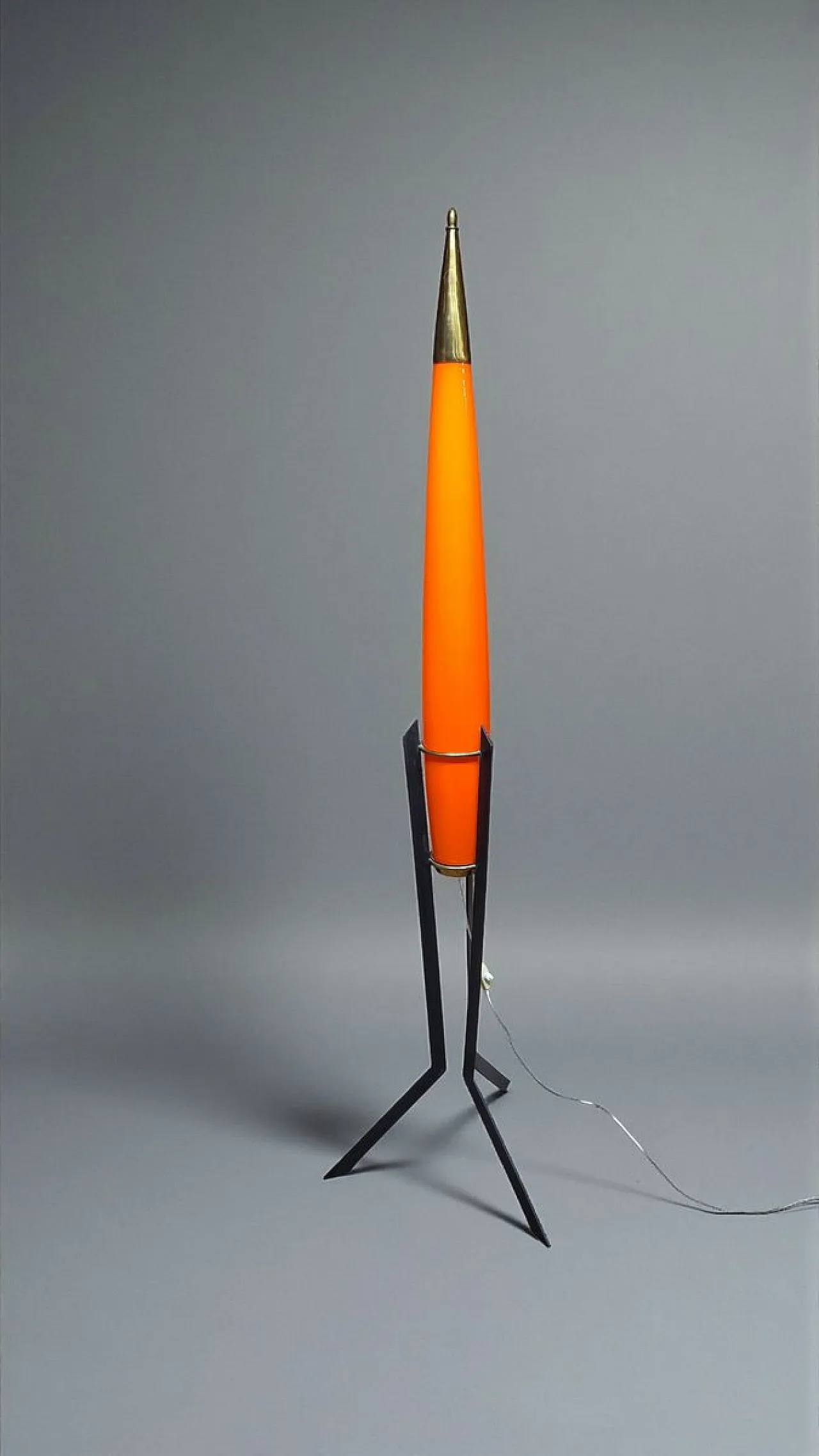Lampada a forma di razzo in vetro e metallo di Vistosi, anni '50 1