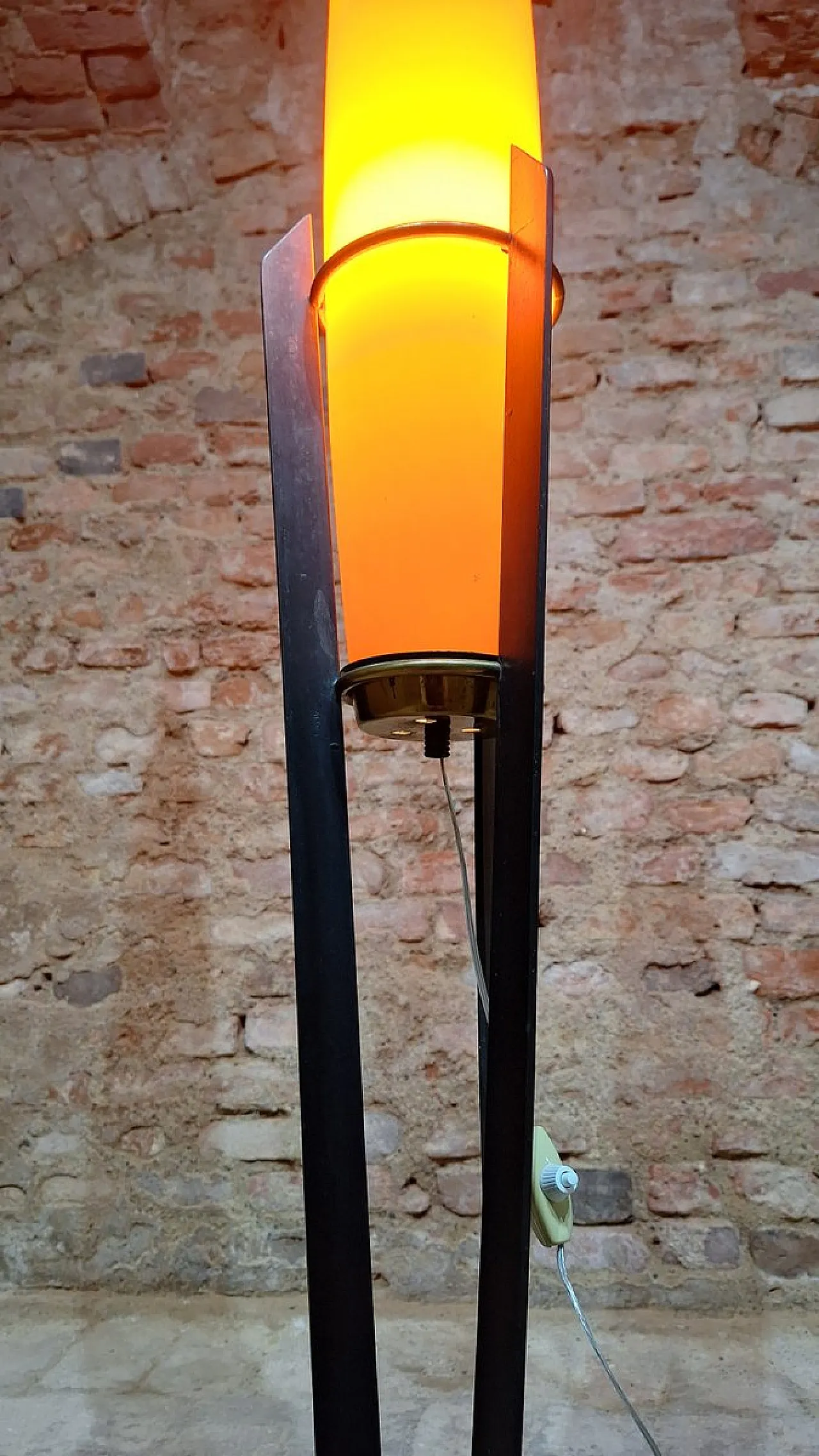 Lampada a forma di razzo in vetro e metallo di Vistosi, anni '50 4