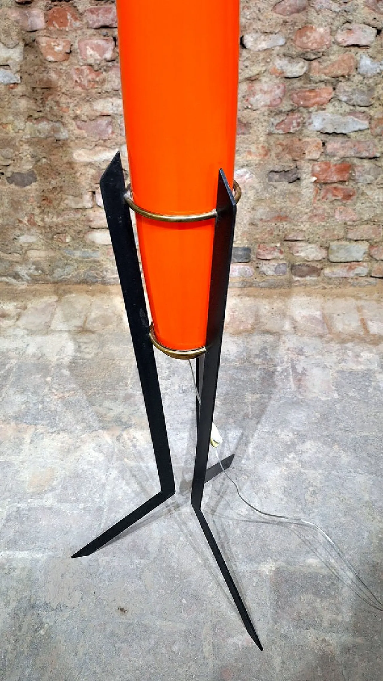 Lampada a forma di razzo in vetro e metallo di Vistosi, anni '50 6