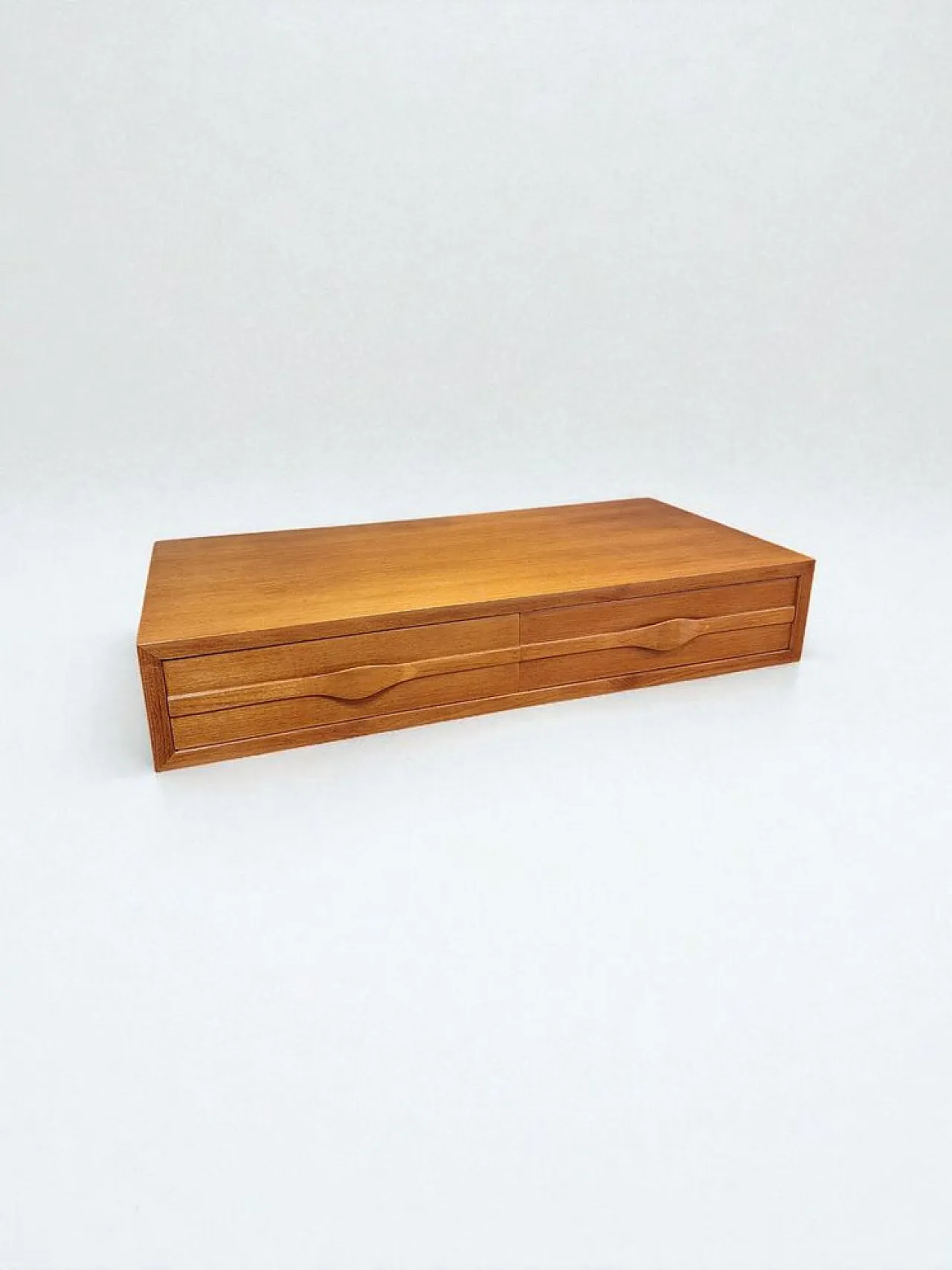 Teak two-drawer console table, 1960s 1