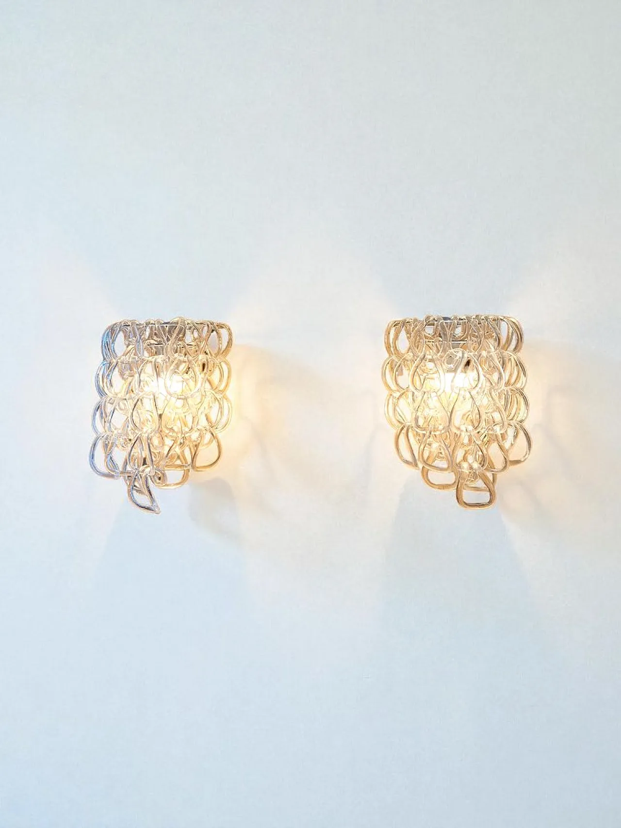 Pair of Giogali wall lamps by Angelo Mangiarotti for Vistosi, 1960s 2