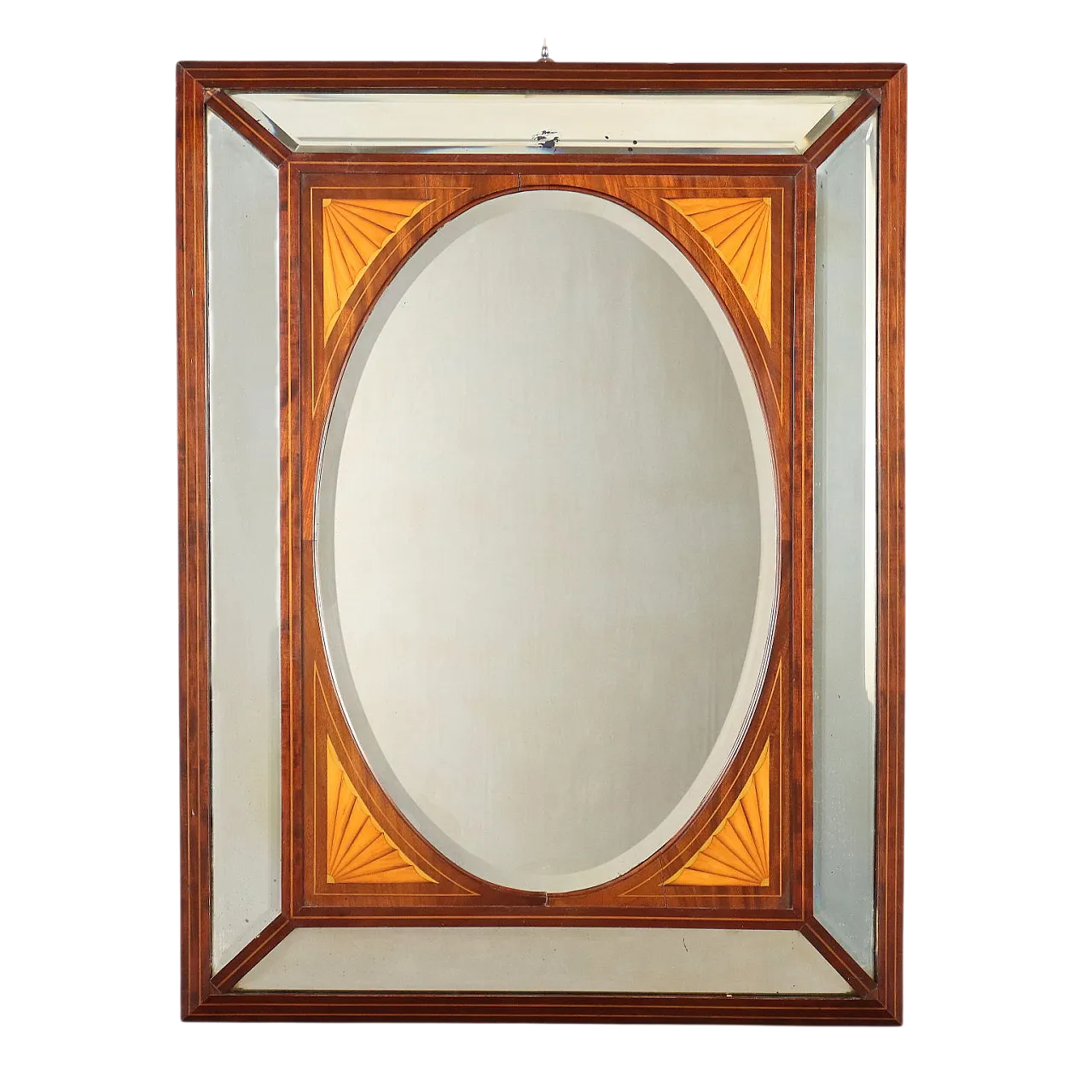 Specchio in mogano con finiture e intarsi in acero, '800 11