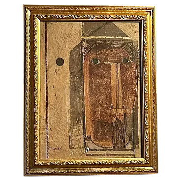 Figure with Hand by Antonio Mignozzi, oil on canvas, late 20th century