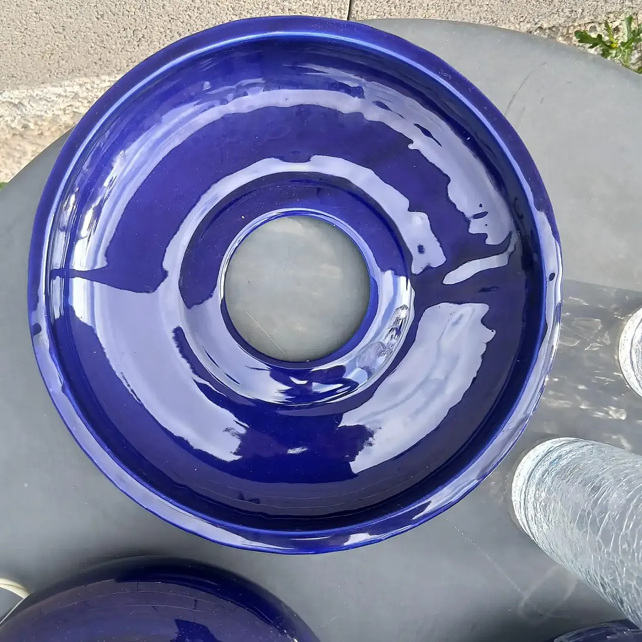 Cracklé ceramic and glass lamp by F.Simone for Casarte, 1970s 12