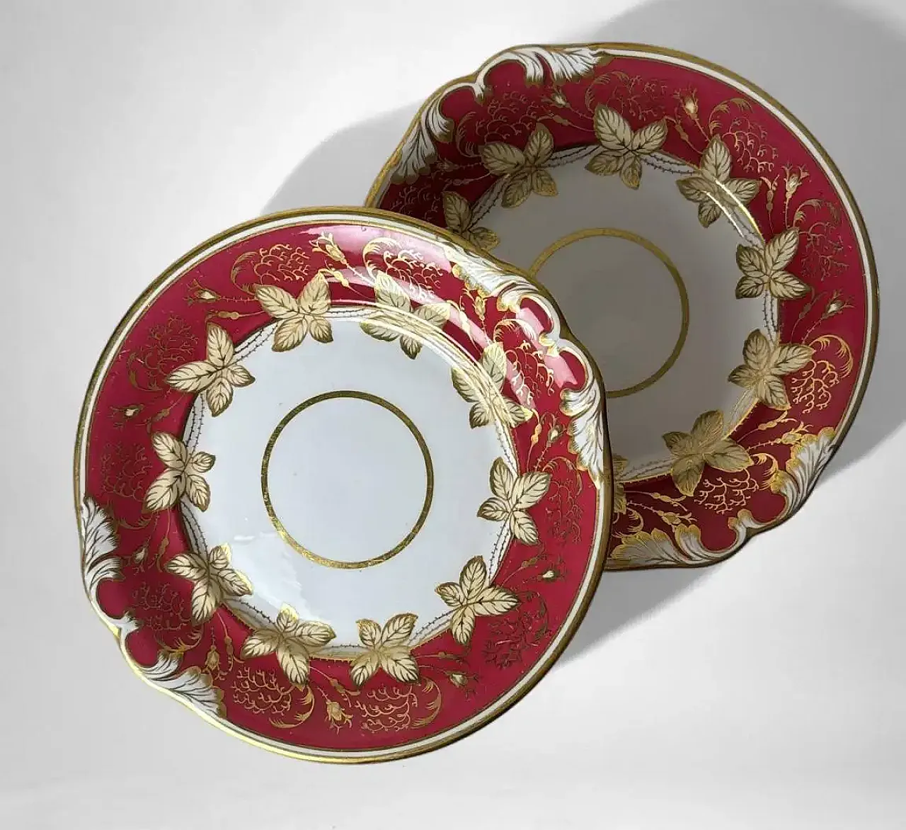 Coppia di vassoi da dessert Porcelaine De Paris, fine '800 4