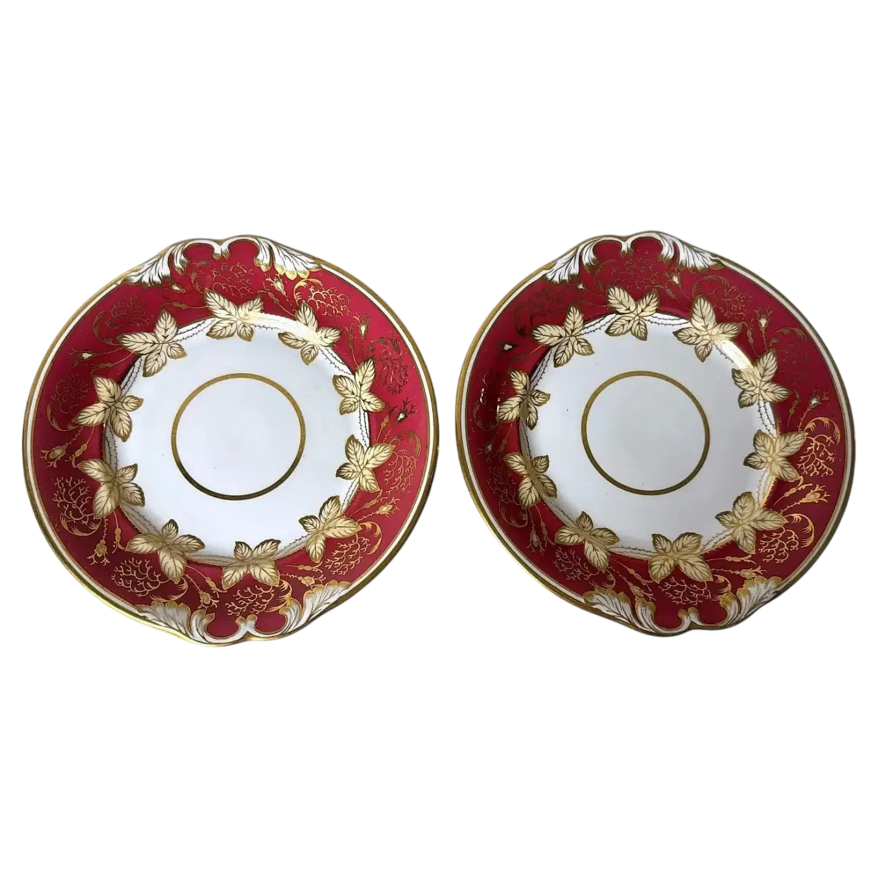 Coppia di vassoi da dessert Porcelaine De Paris, fine '800 11