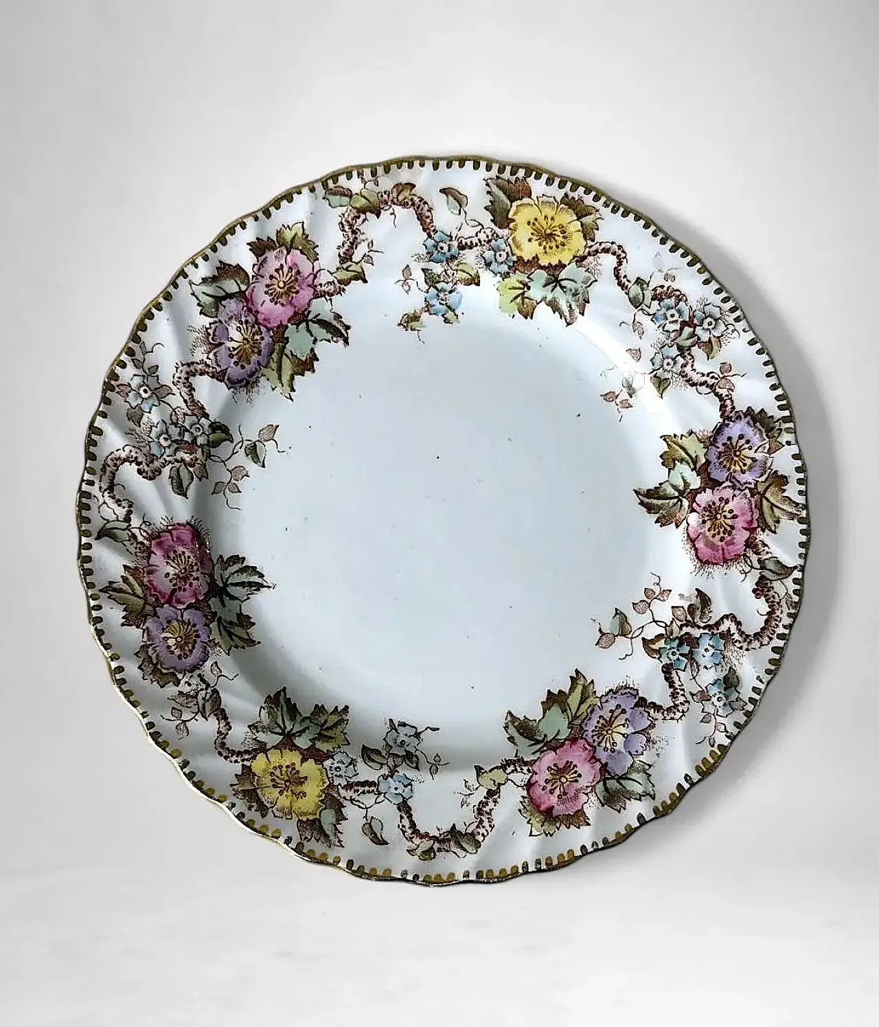 Coppia di tazze con piattini e vassoio di Staffordshire, '800 5