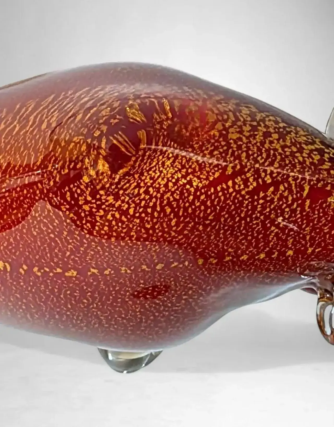 Scultura di toro in vetro rosso di Murano Tecnica del Sommerso, '900 11