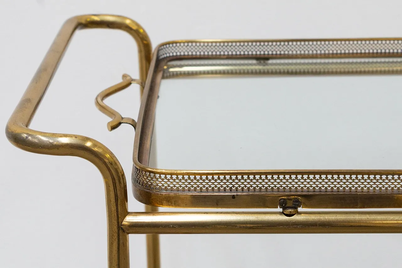 Brass and glass food cart, 20th century 5