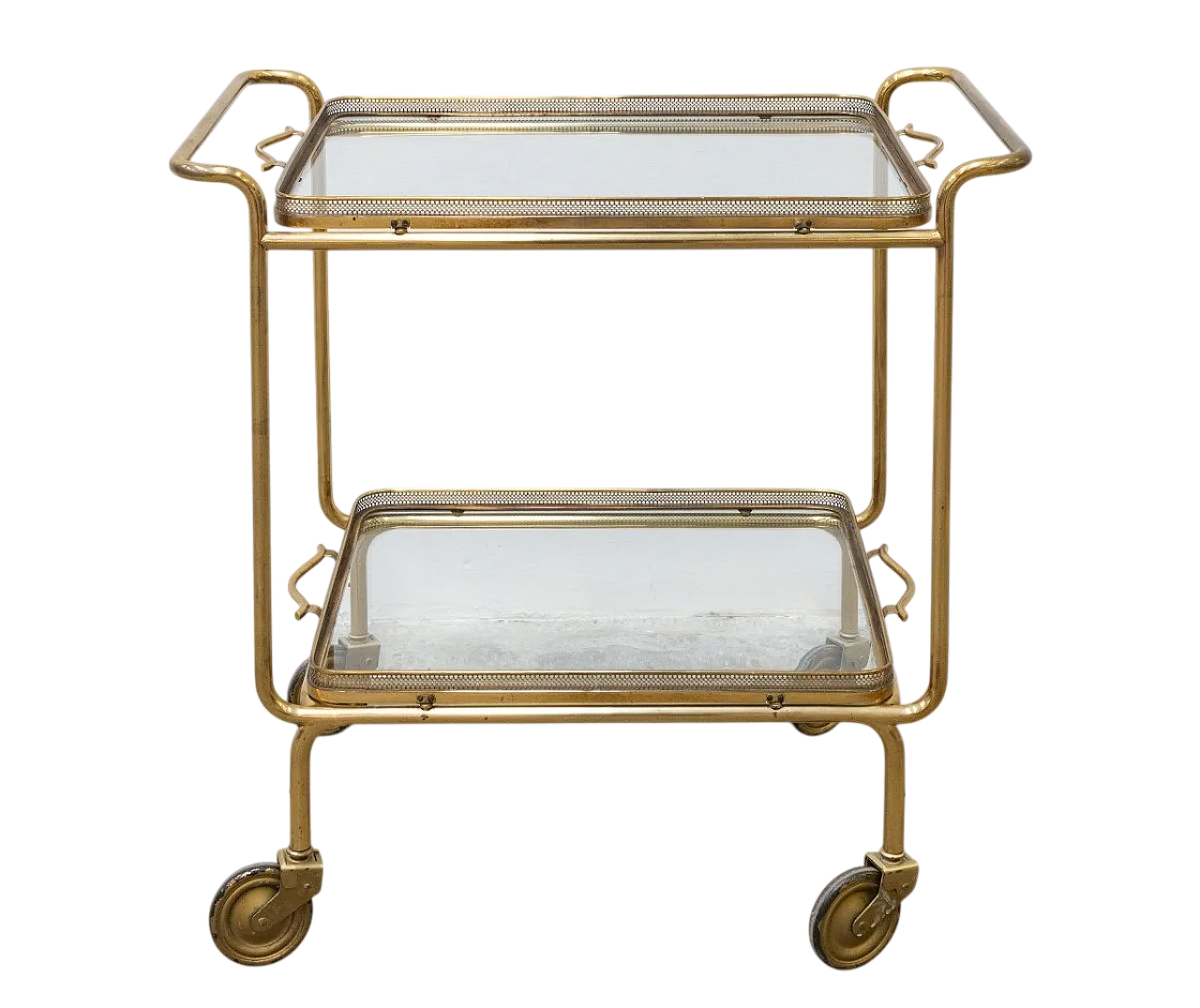 Brass and glass food cart, 20th century 10
