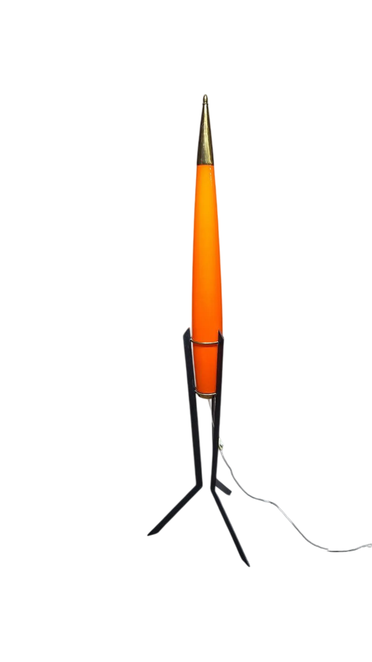 Lampada a forma di razzo in vetro e metallo di Vistosi, anni '50 10