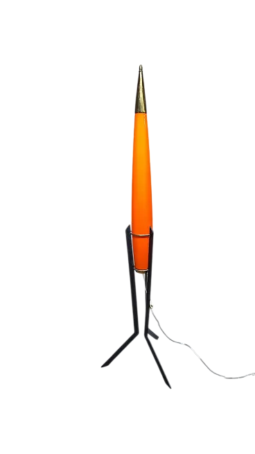 Lampada a forma di razzo in vetro e metallo di Vistosi, anni '50