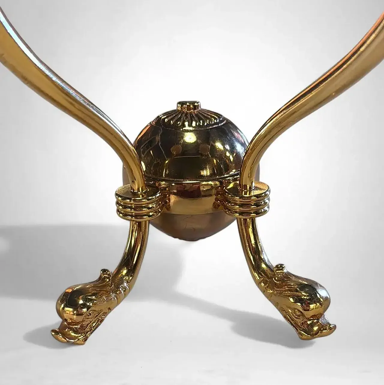 Coppia di lampade a due luci in ottone dorato stile Impero, '800 13