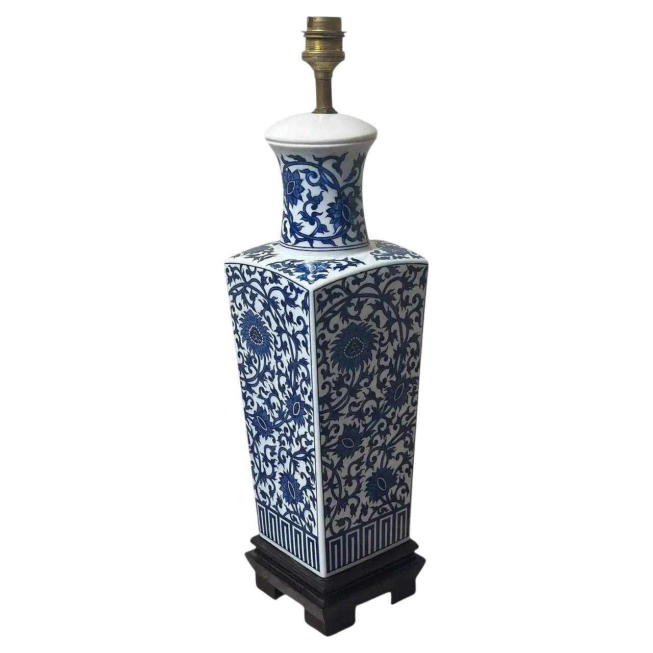 Lampada da tavolo in porcellana blu e bianca stile Jingdezhen, '900 12