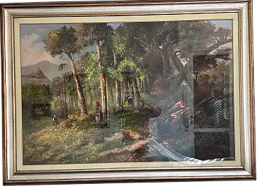 Painting on canvas with wooden frame by V. Orlow, 20th century