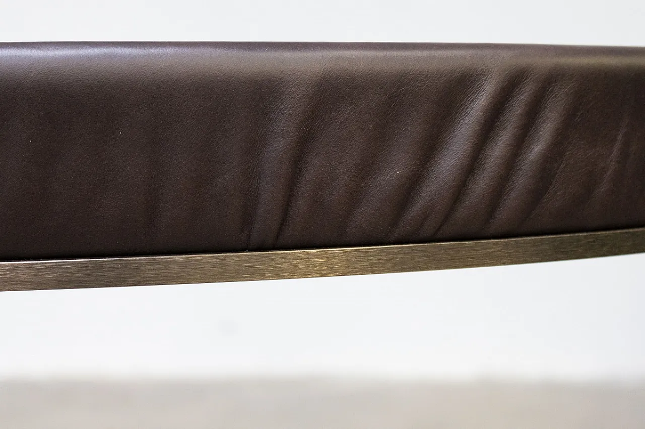 Prestigious handcrafted leather table, 2000s 3