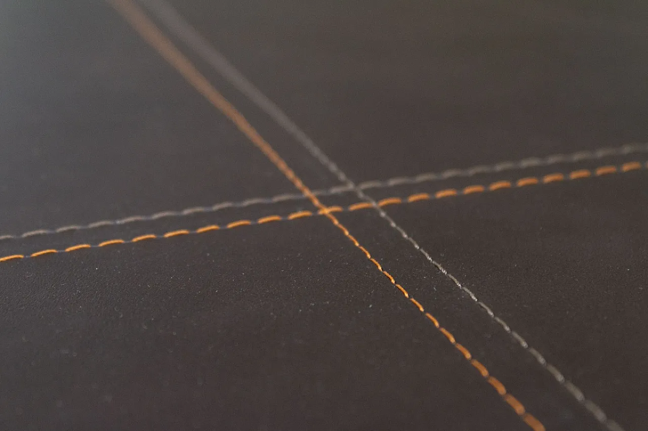 Prestigious handcrafted leather table, 2000s 4