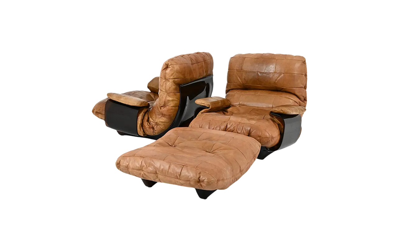 Poltrone lounge e pouf Marsala di Michel Ducaroy per Ligne Roset, 1970 13