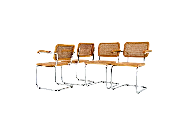 4 Sedie da pranzo stile B32 di Marcel Breuer, anni '80