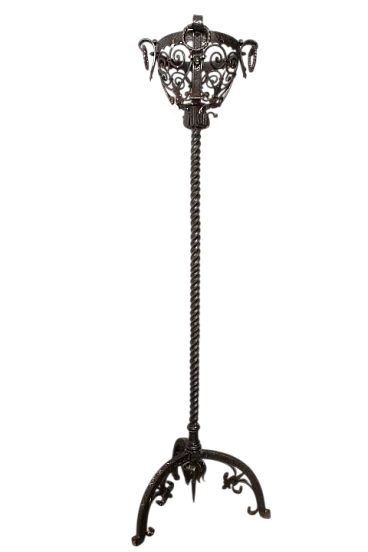 Porta vaso fioriera da terra in ferro battuto, fine '800