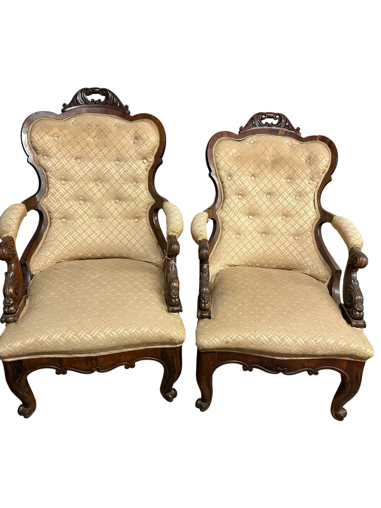 Coppia di poltrone da riposo, metà '800 9